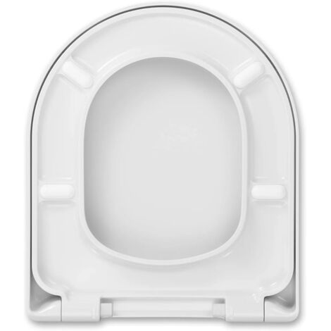 Soft Close Toilet Seat White Gloss D Shape Wrapover Modern Style Roca Bacan