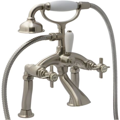 Francis Pegler Sequel Bath Shower Mixer Tap in Brushed Nickel Traditional Style
