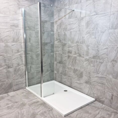 Atlas 1700 Walk in Shower + Flipper Panel Optional Tray & Showers Ex Bath Store, Without Shower-Without Tray