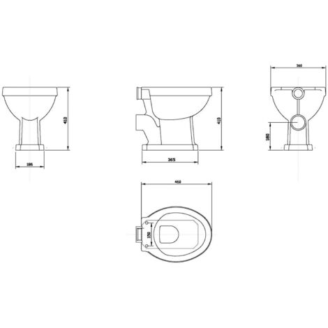 Carlton High Level Traditional Toilet WC Victorian + FREE Soft Close Seat
