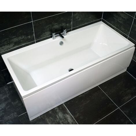 Suzie Slim 1700mm x 750mm Square Style Thin Rim Double Ended Bath, standard bath-without bath panel