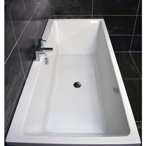 Suzie Slim 1700mm x 750mm Square Style Thin Rim Double Ended Bath, standard bath-without bath panel