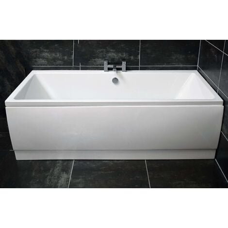Suzie Slim 1700mm x 750mm Square Style Thin Rim Double Ended Bath, standard bath-without bath panel