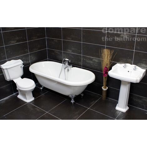 Traditional Classic Victorian Roll Top Freestanding Bathroom Suite, No taps & wastes