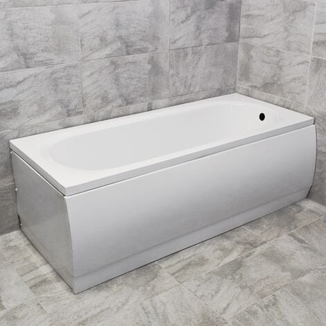 Imelda Bath 1675mm Acrylic With Anti Slip on Base White with Panel Options, No bath panels
