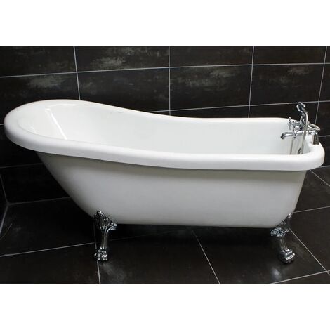 1530mm Freestanding Slipper Bath Acrylic Roll Top Ball and Claw Feet