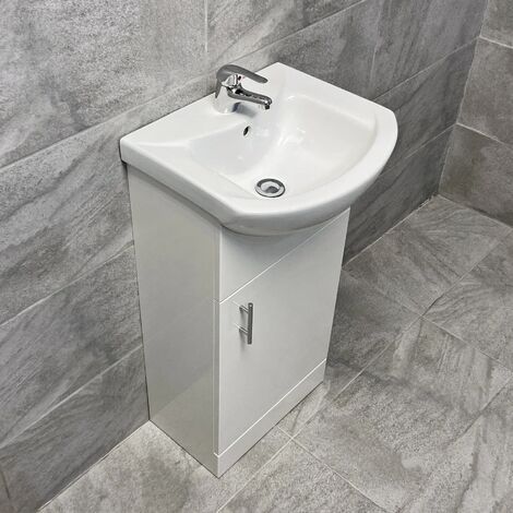 Designer Bathroom Vanity Basin Sink Unit Storage White Gloss Various Sizes, 750mm-without Tap/Waste