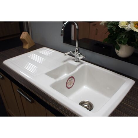 Rak Ceramic Kitchen Sink 1.5 Bowl with Traditional Tap - 10 Year Guarantee