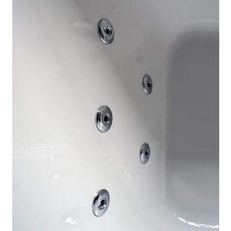 L Shaped Whirlpool Shower Bath and Screen with Jets Light Options Right Hand, 11 Jets with Lights