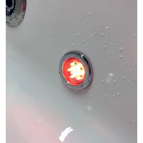 L Shaped Whirlpool Shower Bath and Screen with Jets Light Options Right Hand, 11 Jets with Lights