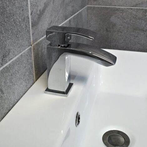 Curved Vanity Basin Unit Sink Gloss White Ross 550mm and 700mm with Tap Option, 700mm-No Tap Pack
