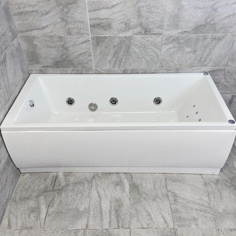 Sloane 1700 x 750mm Whirlpool Acrylic White Spa Bath - With Jet Options, 11 Jets-Standard Bath