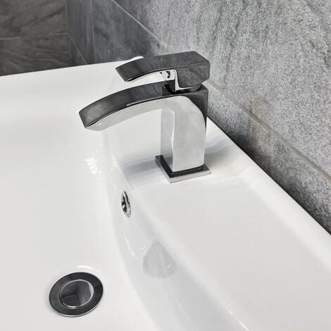 750mm Designer Grey Ash Vanity Basin Sink Bathroom Storage Unit, No Tap & Waste