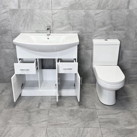 Vanity Unit Suite with Charlotte Toilet Bathroom Sink Basin 450 550 650 750mm, 450mm Unit-Without Tap & Waste