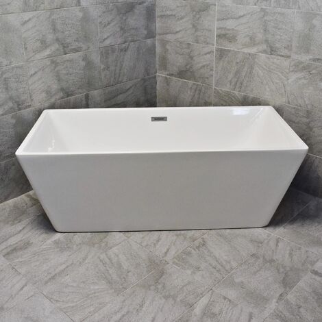 Guila Luxury Square Style With Slimline Rim Freestanding Bath 1600mm x 750mm, No Tap (1/5)