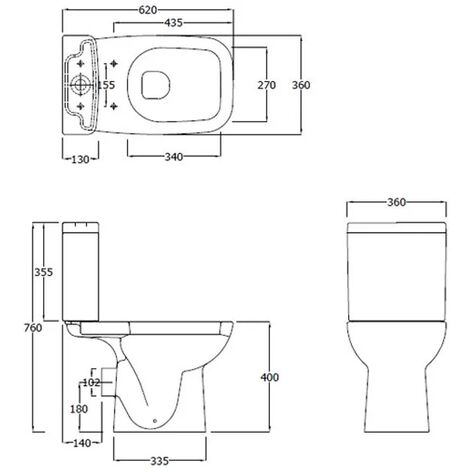 Rak Origin Close Coupled Toilet Short Projection WC Inc Soft Close Seat ...