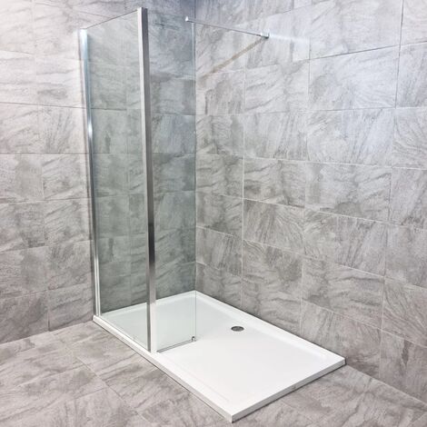 Atlas 1700 Walk in Shower + Flipper Panel Optional Tray & Showers Ex Bath Store, Without Shower-With Shower Tray & Waste (1/5)