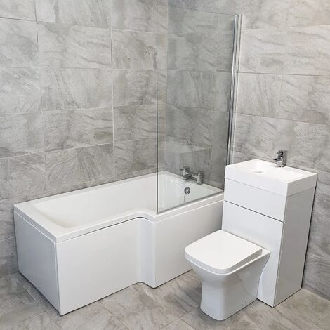 Space Saver Complete 1500mm Showerbath Suite for Small Bathrooms Right ...