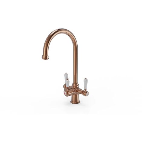 Ellsi Traditional 3 in 1 Instant Hot Water Kitchen Tap Brushed Copper Finish