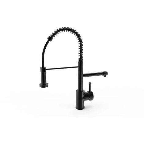Ellsi Multiuse 3-in-1 Matt Black Finish Hot Water Kitchen Tap Mixer