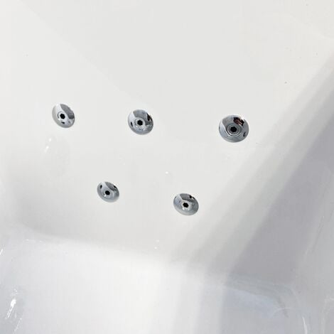 Suma Square Style Whirlpool Spa Bath 1600 x 700mm with Jet & Light Options, 6 Jets