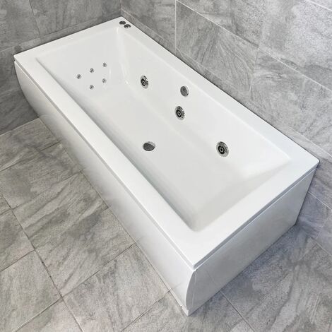 Camilla 1800 x 800mm Whirlpool Bath Acrylic Spa with Jets & Light Options, 11 Jets with Lights