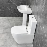 Tornado Flush Toilet & Basin Bathroom Suite Water Saving Rimless Closed Back, With Tap