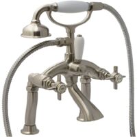 Francis Pegler Sequel Bath Shower Mixer Tap in Brushed Nickel Traditional Style