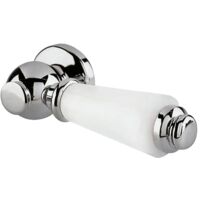 Nuie Traditional Style Lever White & Chrome Lever Flush Toilet Handle WC