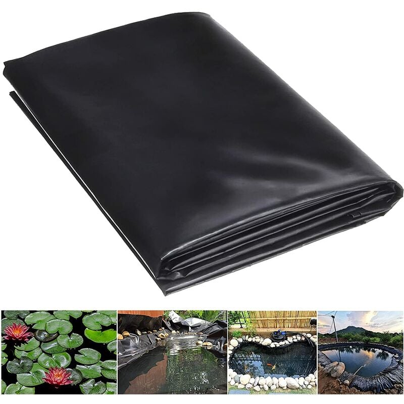 Membrane imperméable d'étang noir, doublure imperméable extérieure d'étang,  doublure d'étang de jardin for des cascades, étangs de poissons, étangs de