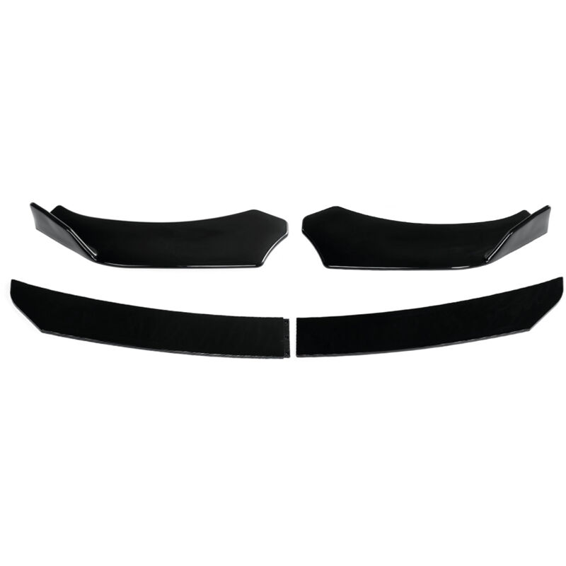 Kit 4 Ailerons De Lèvre De Pare-chocs Avant Voiture - Noir Brillant - Universel - Matériau ABS - Pour Style Sportif Et Protection