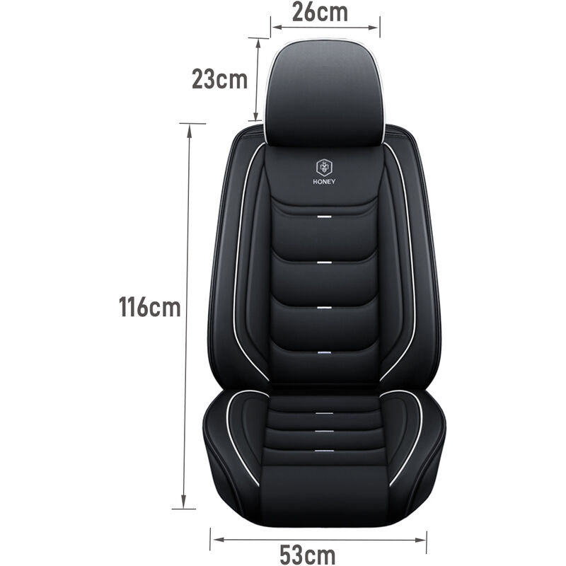 Vente housses de sièges auto en cuir artificiel (noir surpiqure