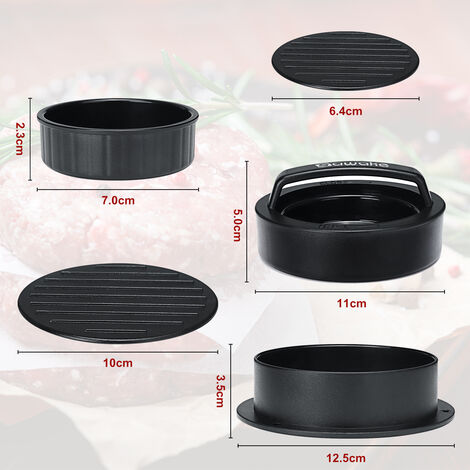 Presse À Hamburger, 3 En 1 Fabricant De Galette Antiadhésif Pour Boeuf, Végétarien Burgers Et