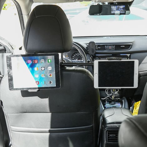 Support de tablette pour voiture, appui-tête de voiture extensible  Smartphones / interrupteur / support d'ipad 360 Rotatif réglable Siège  arrière de voiture Support de support de tablette
