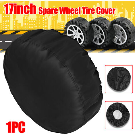 17''Housse de pneu de roue de secours noire en cuir PVC Accessoires de pneu  de