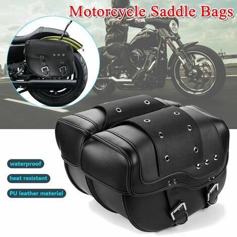 2x Sacoche Selle de Moto Bagages Saddle à outils Laterale Pour Harley  Sportster XL883 XL1200 Fantablau