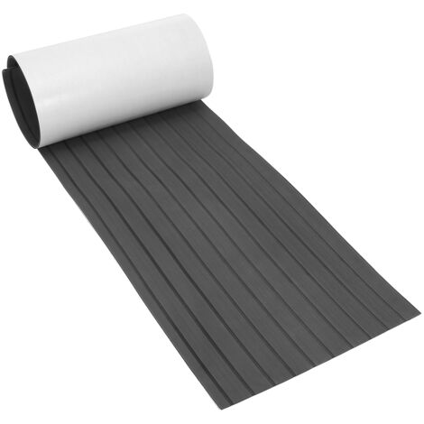 Yachet EVA Tapis de bateau en mousse Feuille de pont en teck Faux bateau gris 2400x600x6mm Noir Fantablau