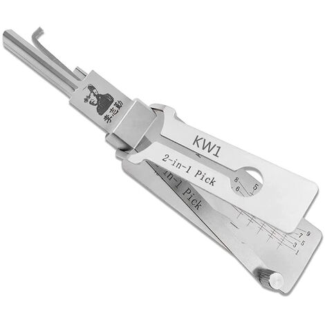 Insma – Outil décodeur de serrures à main professionnel – Clé mixte pour KW1 – Fabriqué en fer durable – Dimensions 0,91*4,21 pouces (1/2)