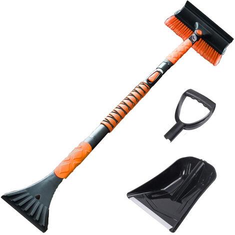 Grattoir à Glace Et Brosse à Neige 2-en-1 Pour Voiture - 61cm, Lame Large - Dégivrage Rapide Sans Rayures