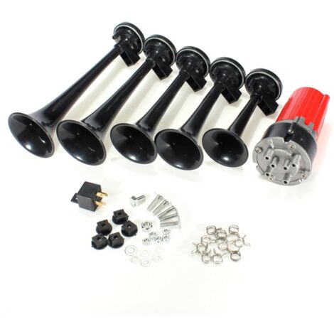 Klaxon musical 12V 5 trompettes Dixie – 125dB – Pour voiture, camion, bateau – Joue la mélodie Dixie – Dmtool