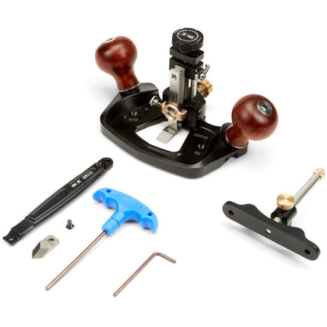 Rabot à main pour toupie – Acier inoxydable – Lame droite et à 45° – Profondeur de coupe jusqu'à 38mm – Butée de profondeur CAM Lock – Dmtool