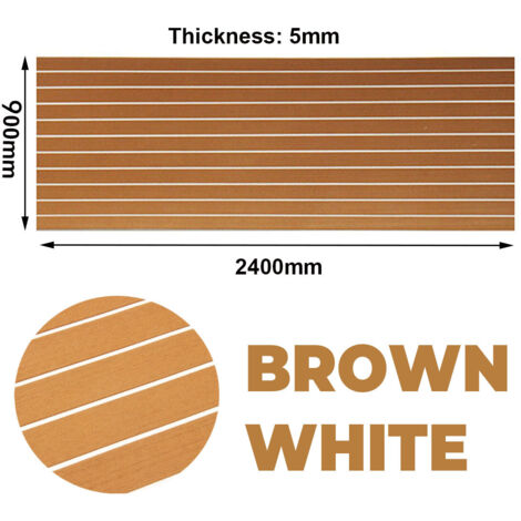 Tapis de sol en mousse EVA 240x90cm – Revêtement imitation teck pour bateau et yacht – Installation facile avec dos en gomme – Dmtool