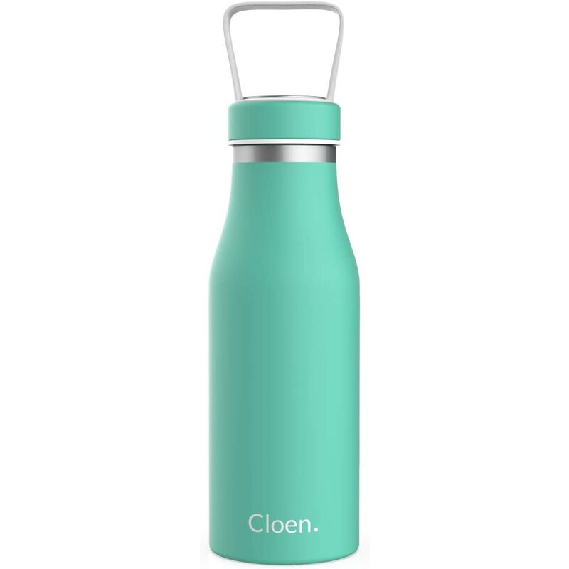 Botella de Acero Inoxidable Cloen para deportes, recipiente de agua de triple pared, con tapa con asa y espacio para almacenar, mantiene el frío y el calor, aislamiento térmico, libre de BPA, capacidad de 500ml, Cloen Bottle Triple Capa