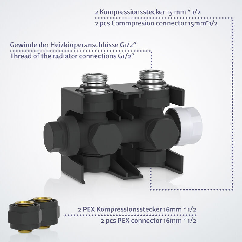 Aquamarin® Multiblock - 1/2 Zoll, Manuell, vertikale/horizontale 