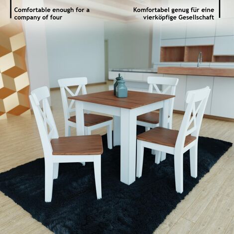 MIADOMODO® Esstisch - Quadratisch, 80x80x76,5 cm, für 4 Personen, aus MDF, Platte in Braun, Klein - Küchentisch, Esszimmertisch, Speisetisch, Tisch für Homeoffice, Wohnzimmer