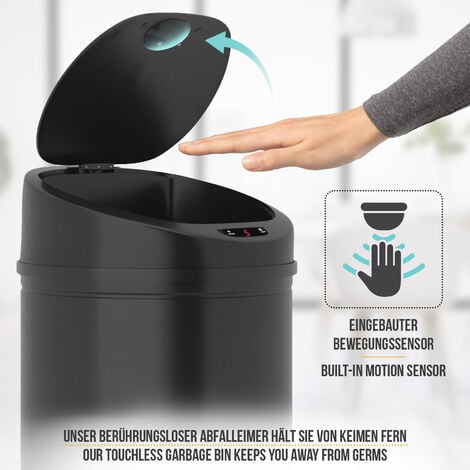 Automatischer berührungsloser Bewegungssensor Mülleimer Weiß Intelligenter  Mülleimer für Badezimmer und Küche