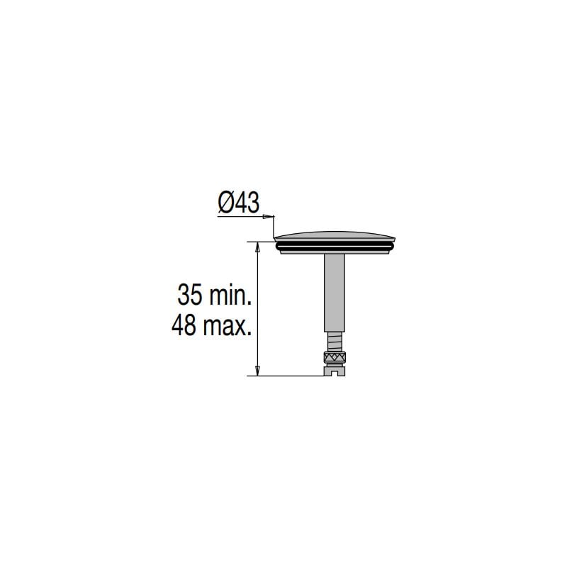 Clapet pour vidage de baignoire D. 44 mm laiton