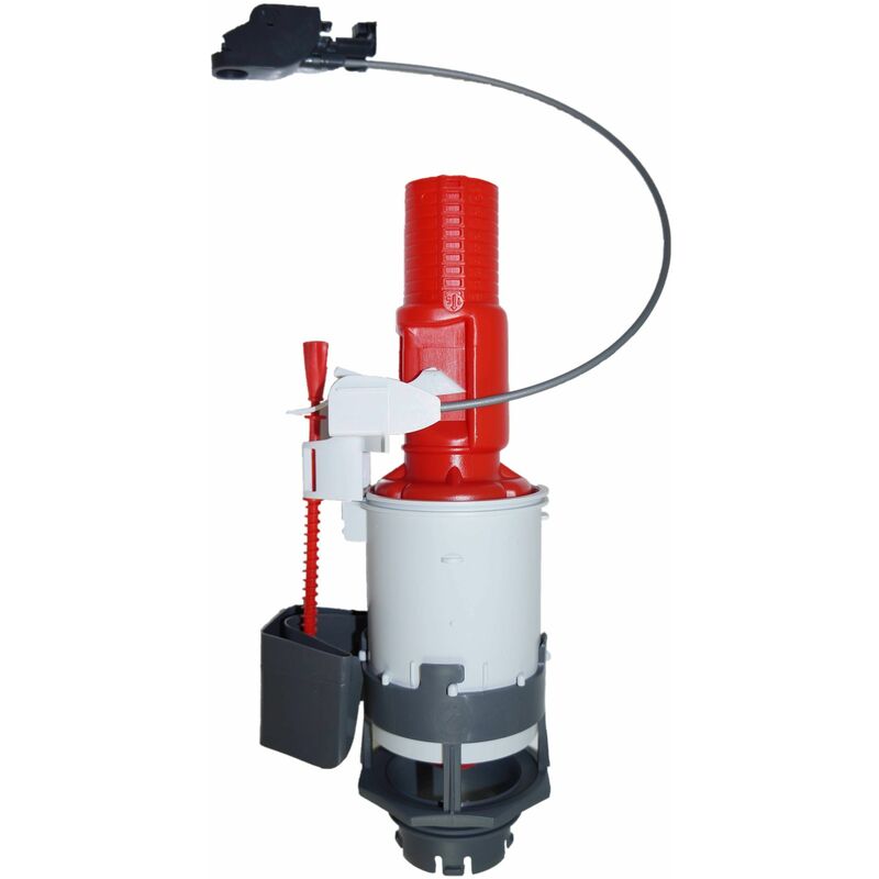 Wirquin 10724156 Chasse d'eau wc complète mécanisme wc double chasse Tronic  & robinet flotteur à alimentation latérale Jollyfill, gris et rouge :  : Bricolage
