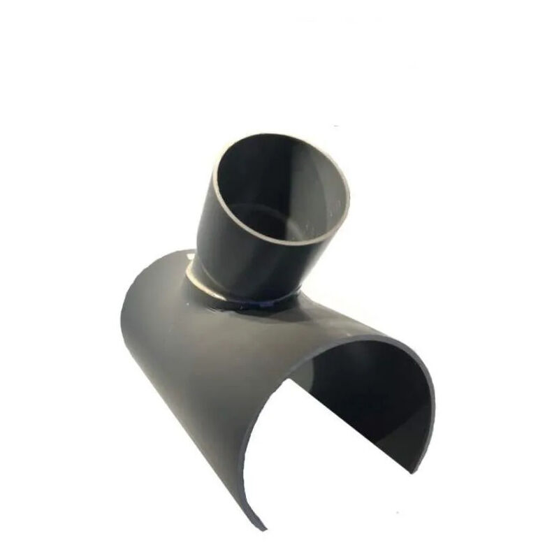 Selle de branchement PVC 40x40 mm à 45 degré, long de 15cm.