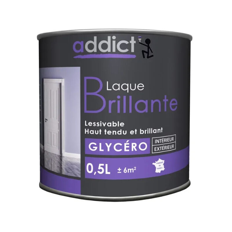 Peinture laque brillante glycéro 05.L, noir.